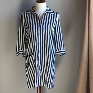 🔴 SOLD ☑️KNT Kova & T Black/White Stripe Dress M
